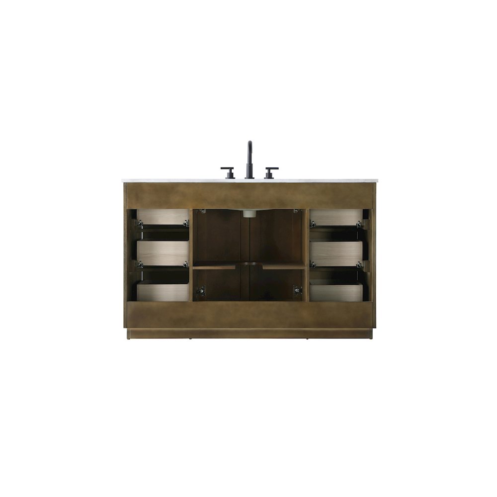 54 inch Single Bathroom Vanity in Hazel Oak. Picture 11