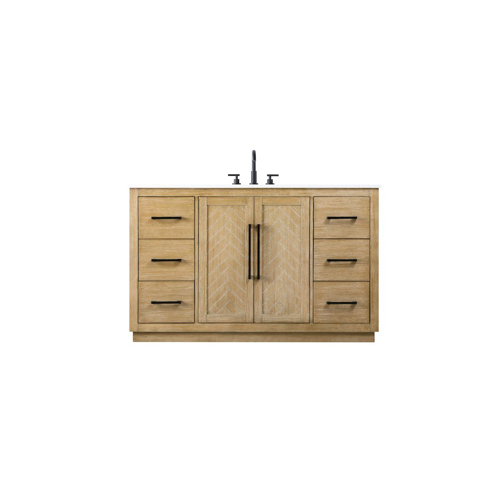 54 inch Single Bathroom Vanity in Linen Oak. Picture 1