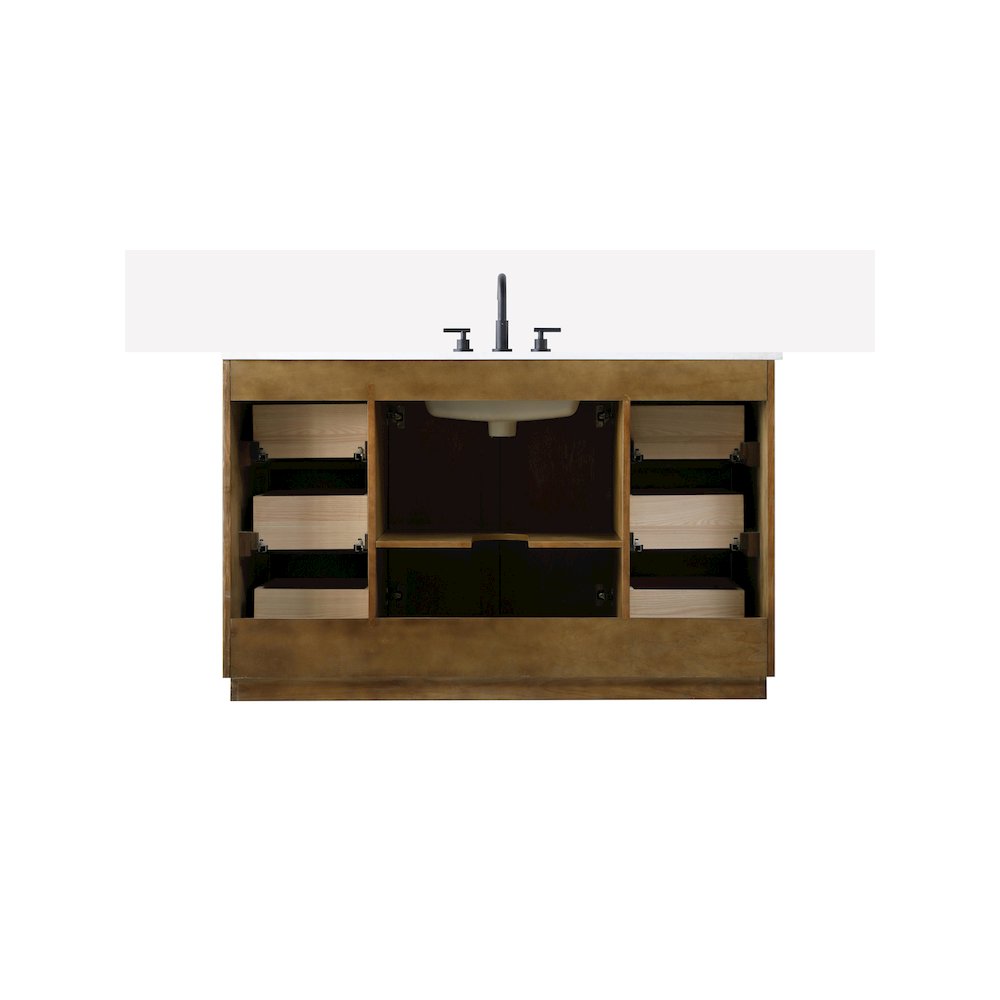 54 inch Single Bathroom Vanity in Linen Oak. Picture 11