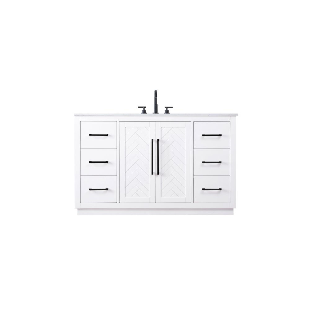 54 inch Single Bathroom Vanity in White. Picture 1