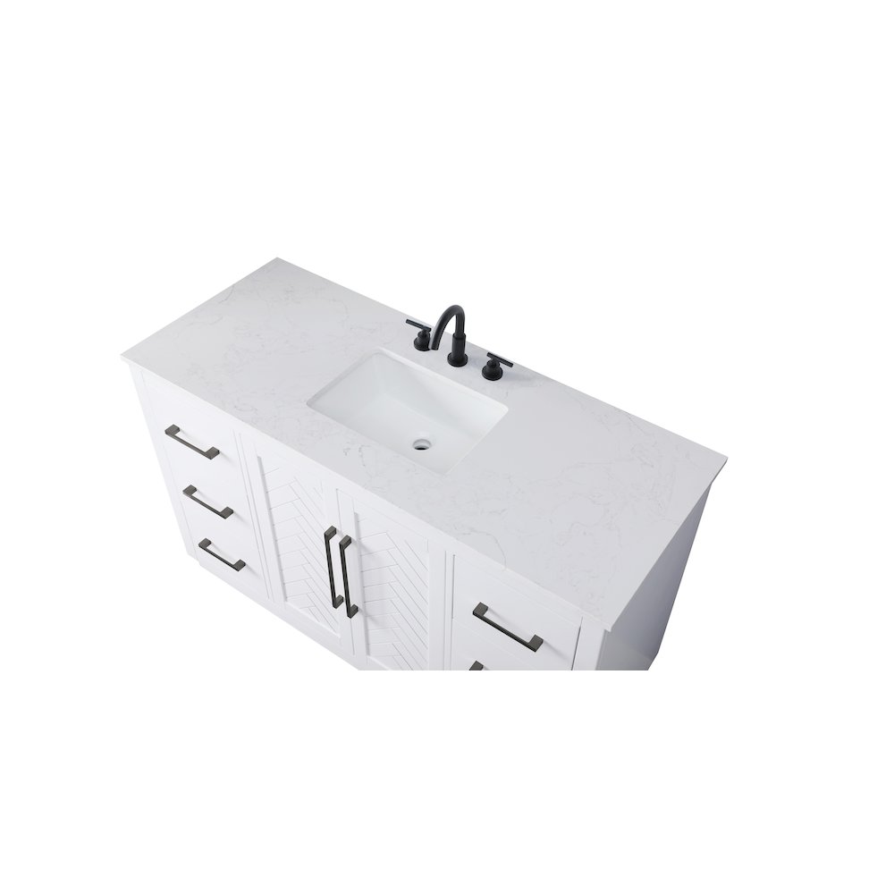 54 inch Single Bathroom Vanity in White. Picture 8