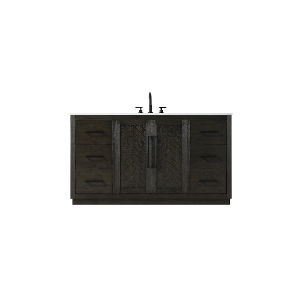 60 inch Single Bathroom Vanity in Chocolate Oak. Picture 1