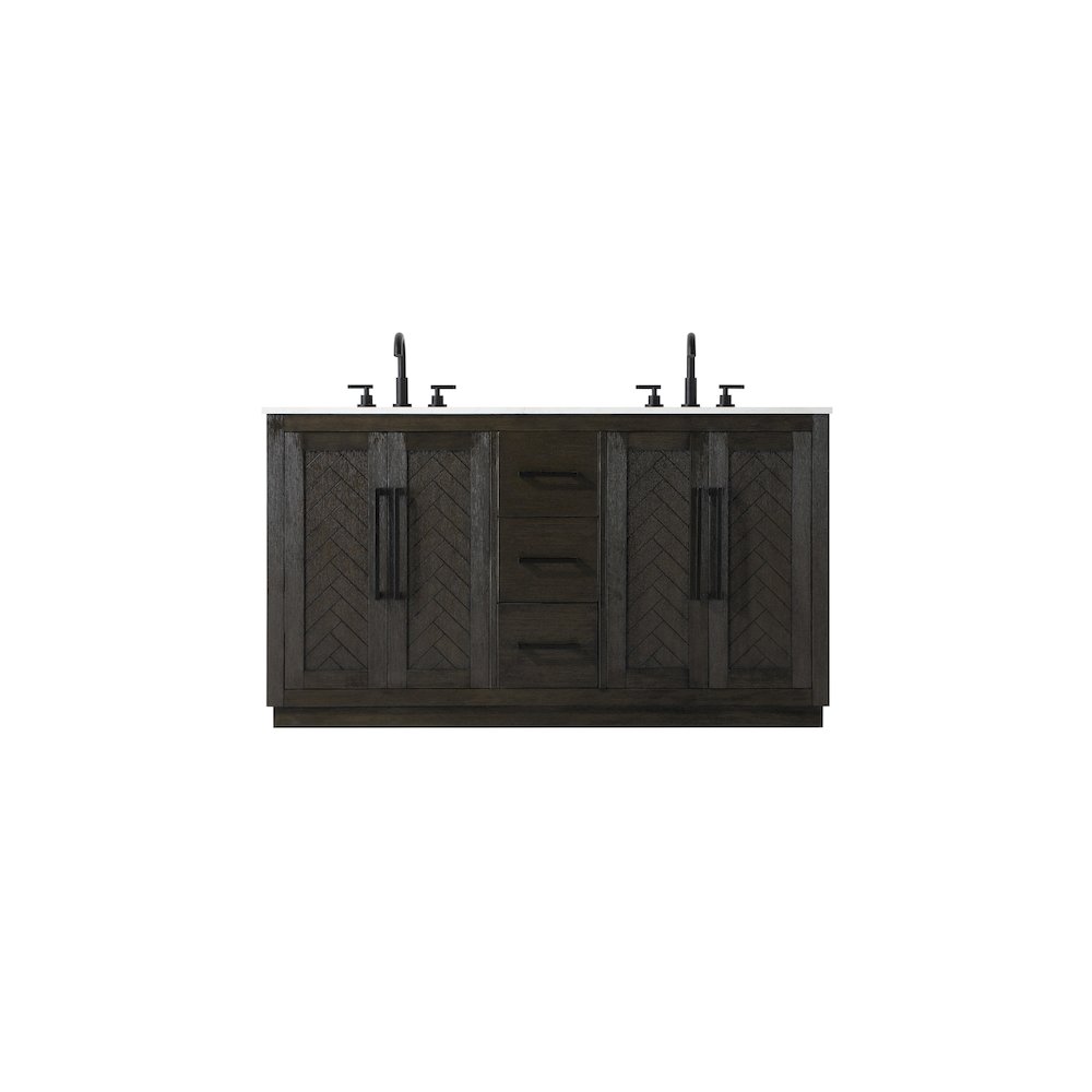 60 inch Double Bathroom Vanity in Chocolate Oak. Picture 1