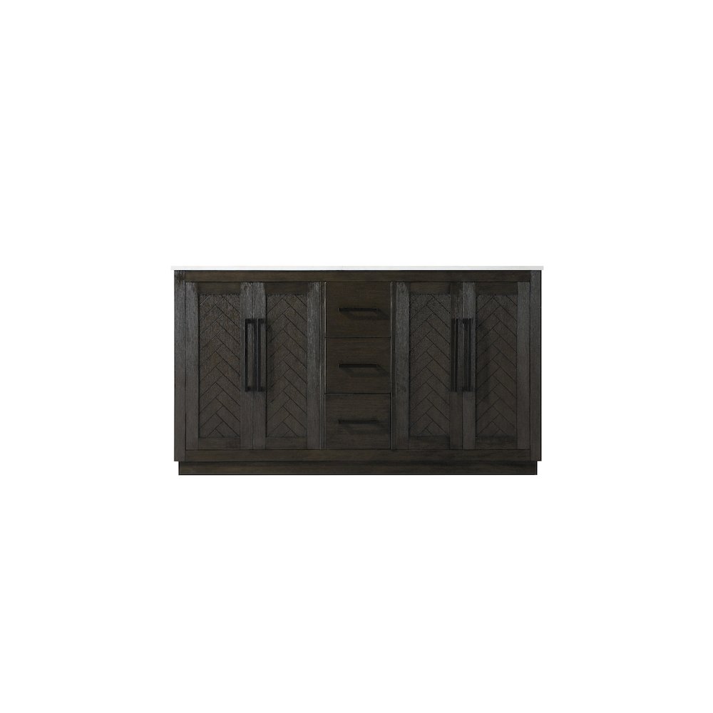60 inch Double Bathroom Vanity in Chocolate Oak. Picture 5