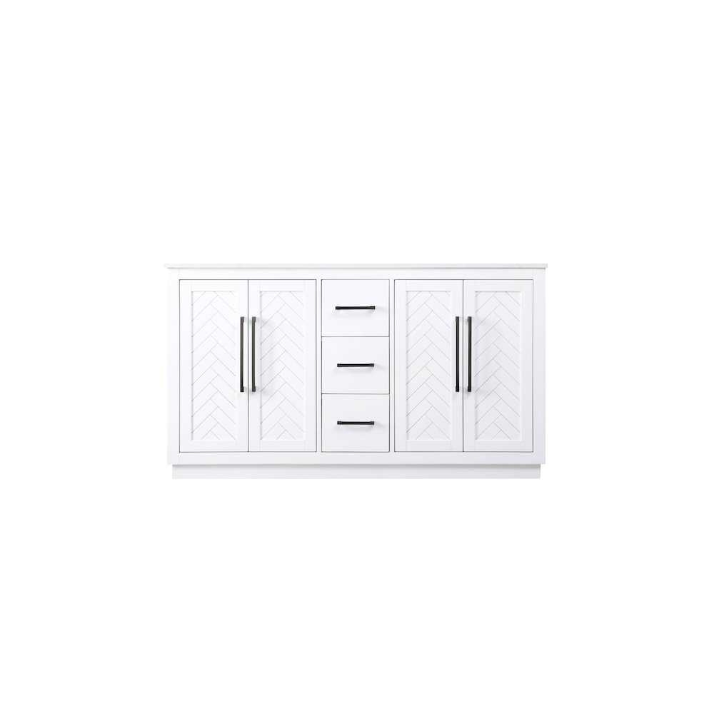 60 inch Double Bathroom Vanity in White. Picture 5