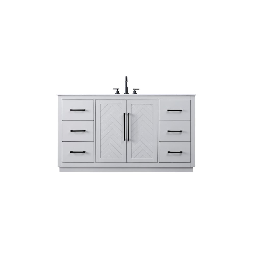 60 inch Single Bathroom Vanity in Grey. Picture 1