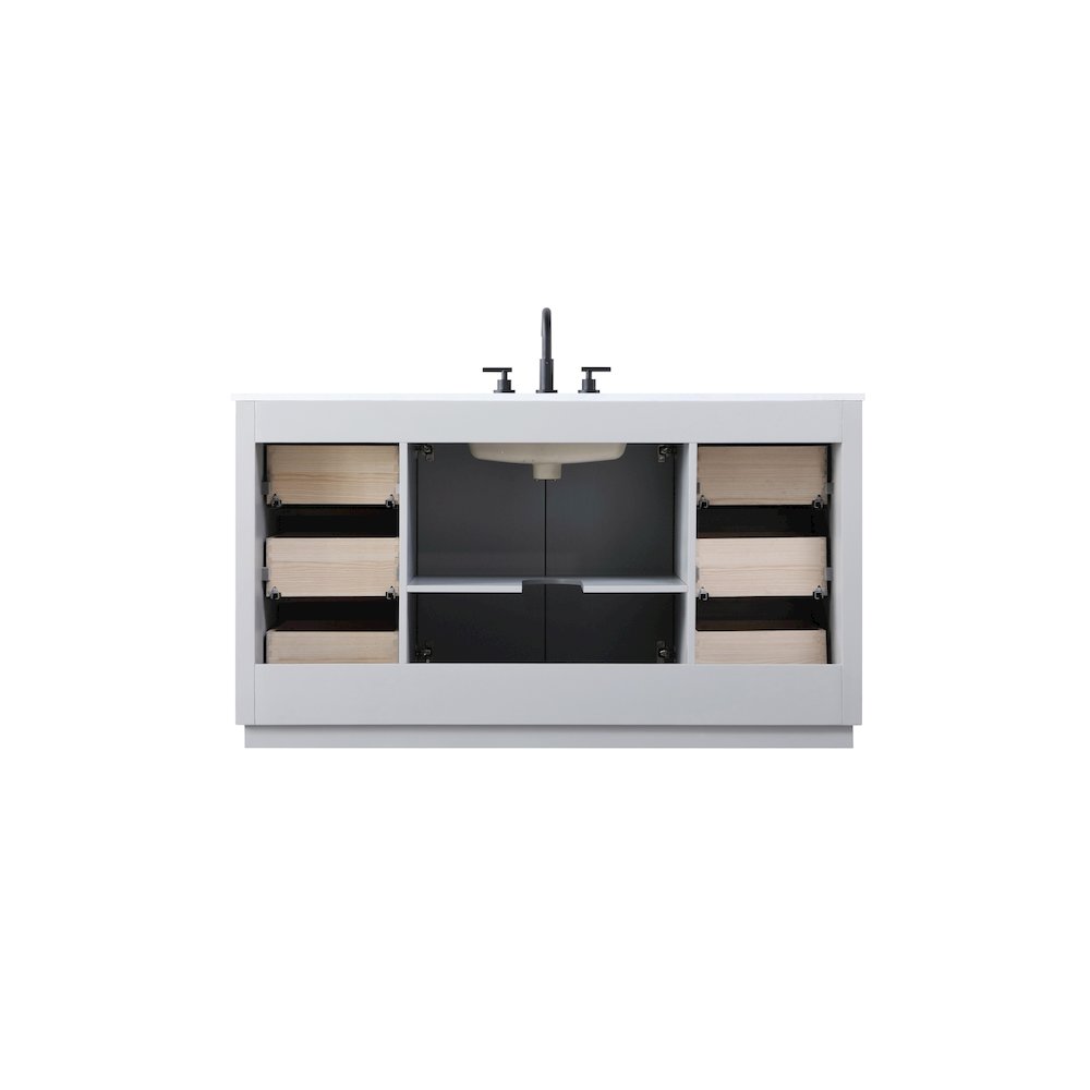 60 inch Single Bathroom Vanity in Grey. Picture 11