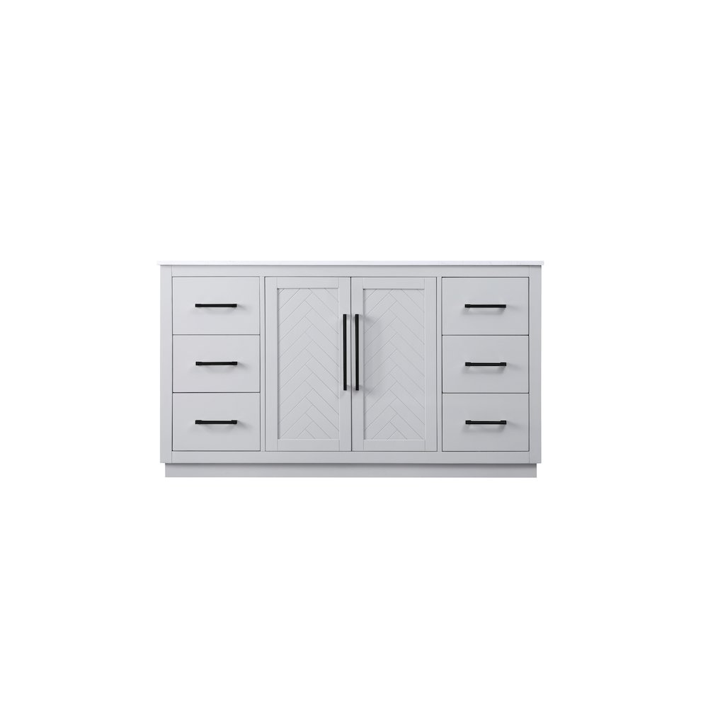 60 inch Single Bathroom Vanity in Grey. Picture 5