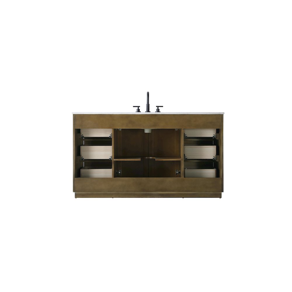 60 inch Single Bathroom Vanity in Hazel Oak. Picture 11