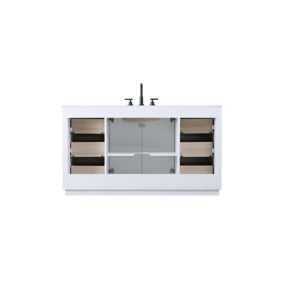 60 inch Single Bathroom Vanity in White. Picture 11