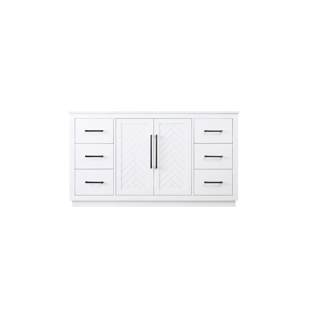 60 inch Single Bathroom Vanity in White. Picture 5
