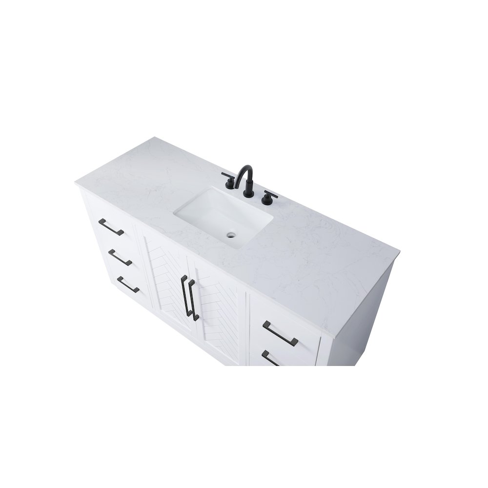 60 inch Single Bathroom Vanity in White. Picture 8