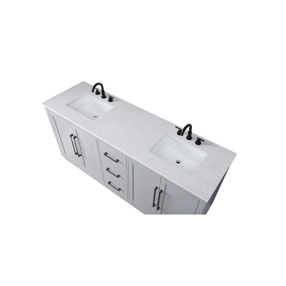 72 inch Double Bathroom Vanity in Grey. Picture 8