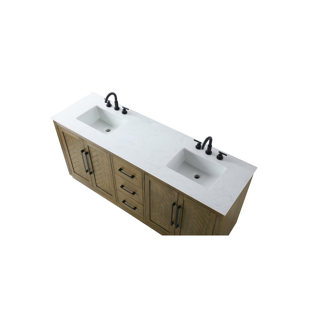 72 inch Double Bathroom Vanity in Hazel Oak. Picture 8