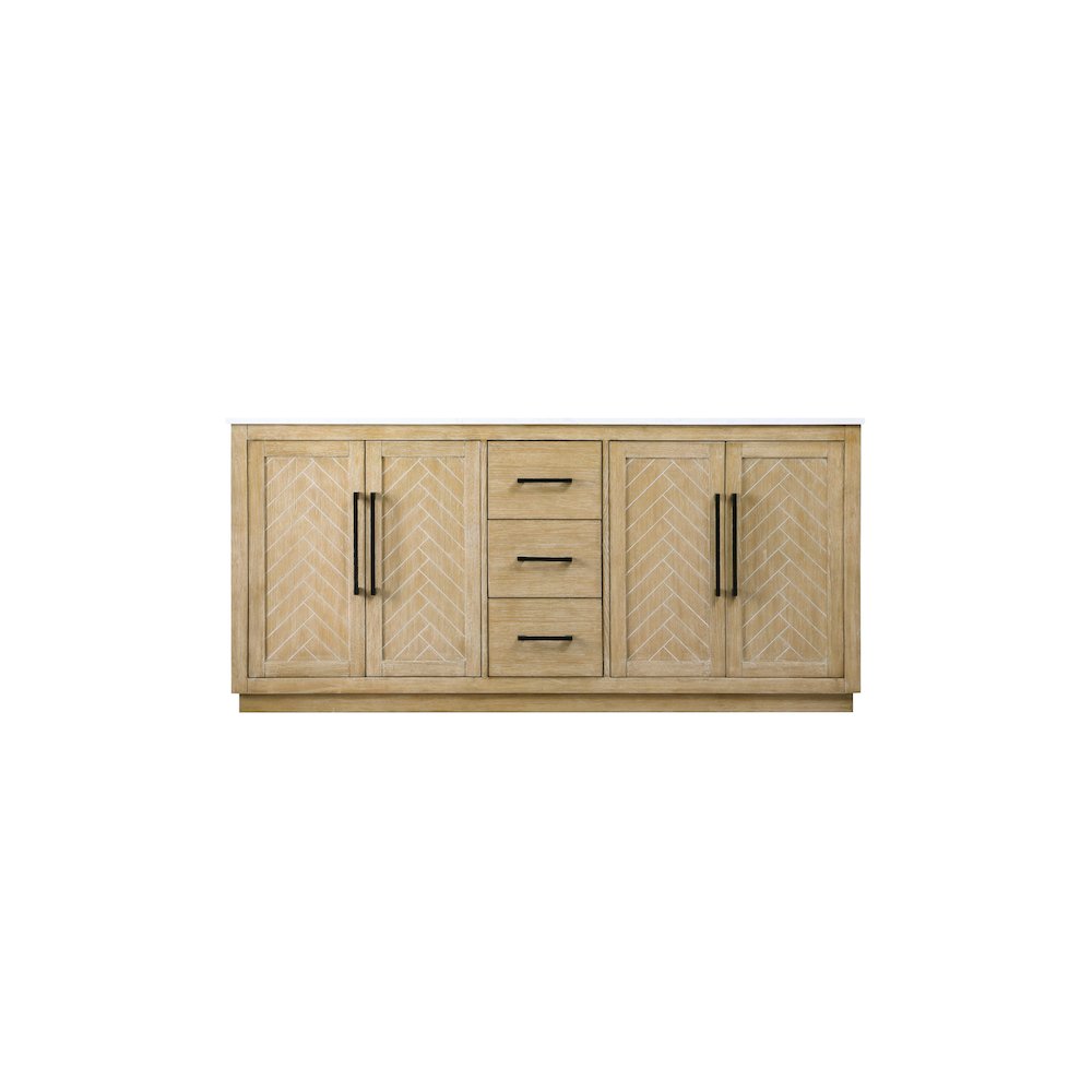 72 inch Double Bathroom Vanity in Linen Oak. Picture 5