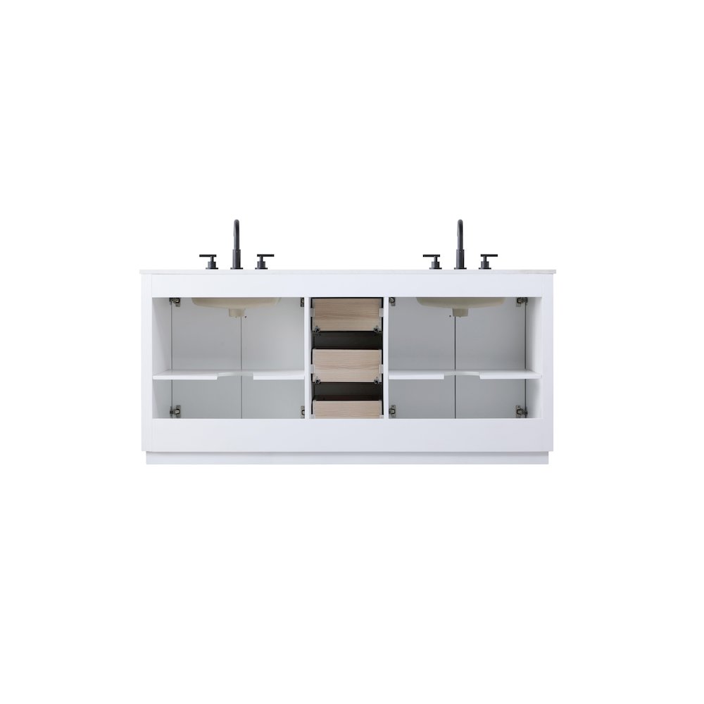 72 inch Double Bathroom Vanity in White. Picture 11