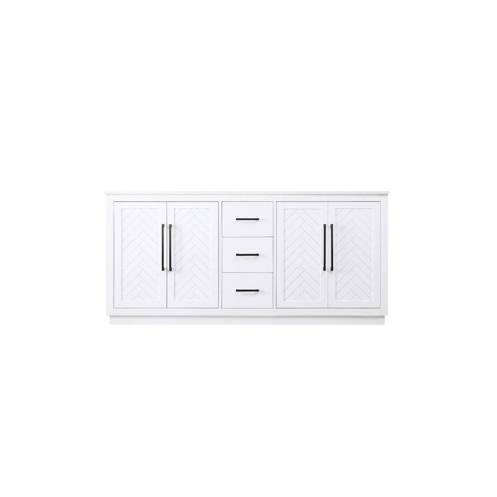 72 inch Double Bathroom Vanity in White. Picture 5