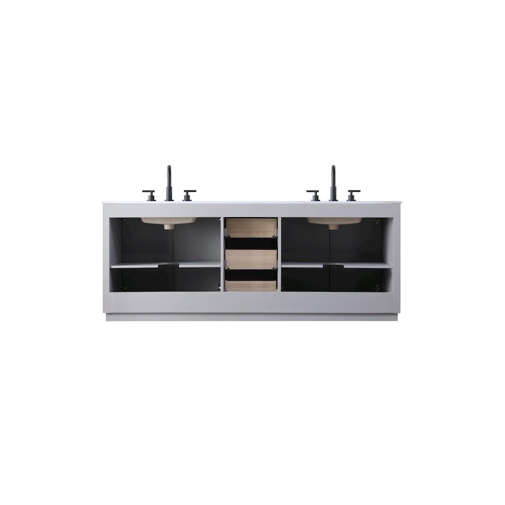 84 inch Double Bathroom Vanity in Grey. Picture 11