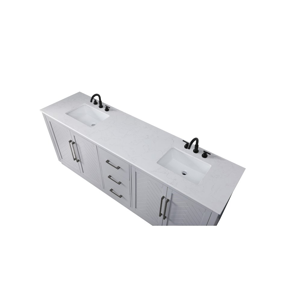 84 inch Double Bathroom Vanity in Grey. Picture 8
