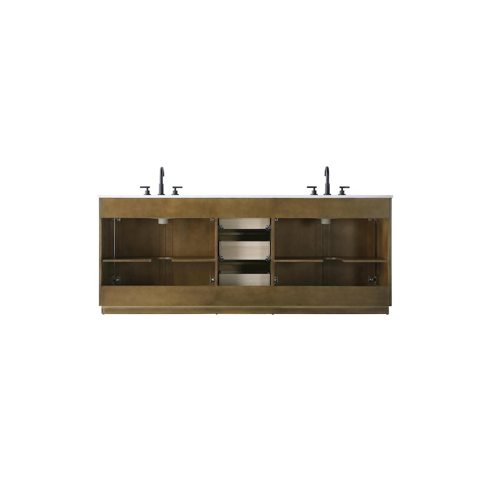84 inch Double Bathroom Vanity in Hazel Oak. Picture 11
