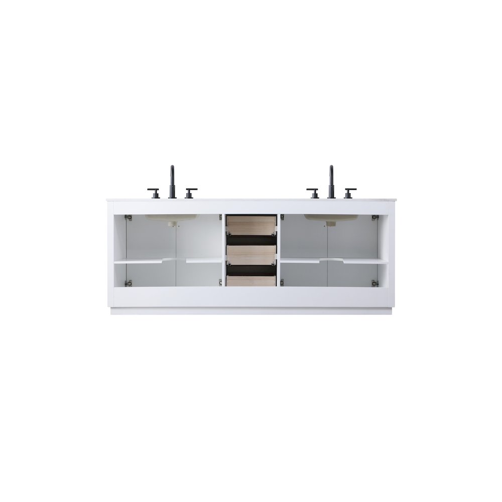 84 inch Double Bathroom Vanity in White. Picture 11