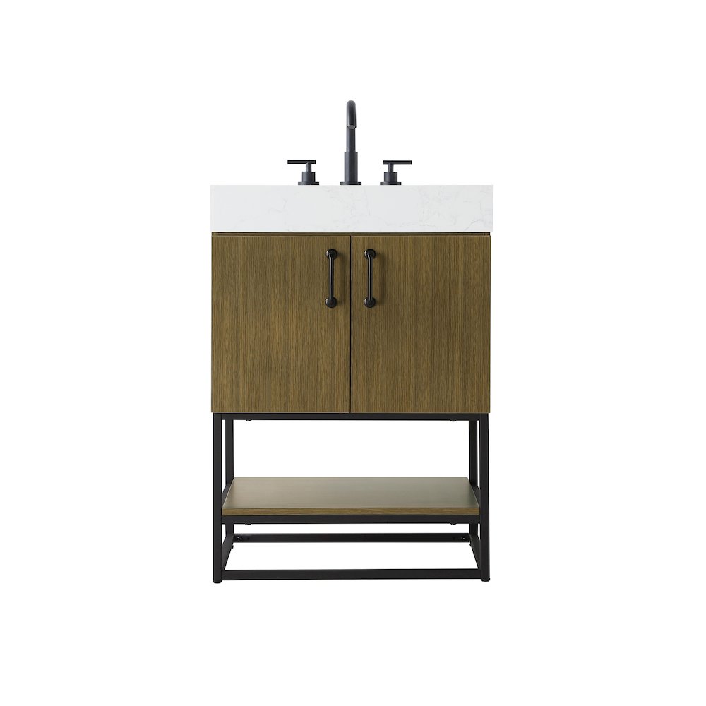 24 inch Single Bathroom Vanity in Chestnut Brown. Picture 1
