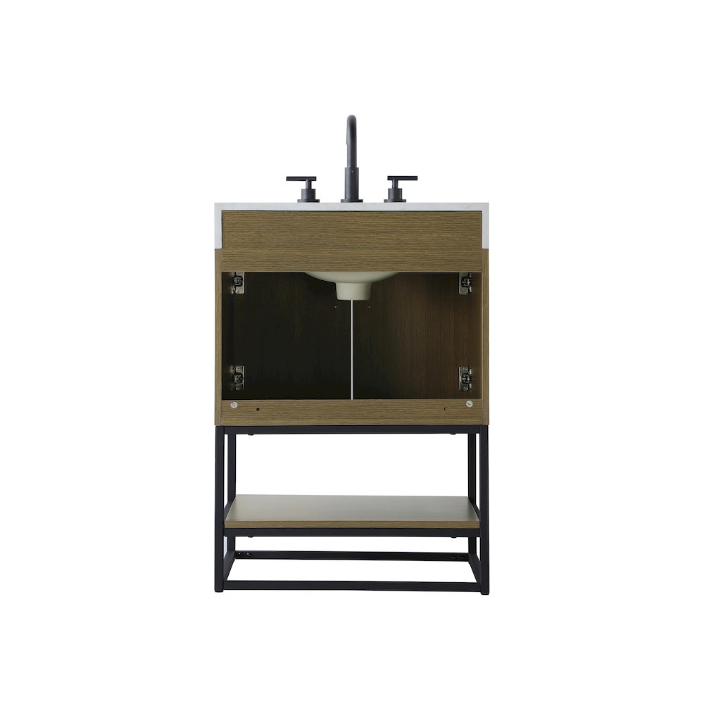 24 inch Single Bathroom Vanity in Chestnut Brown. Picture 12