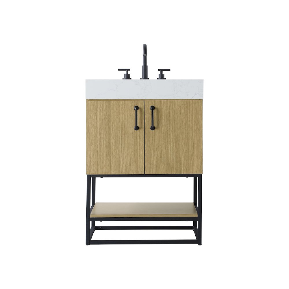 24 inch Single Bathroom Vanity in  Honey Brown. Picture 1
