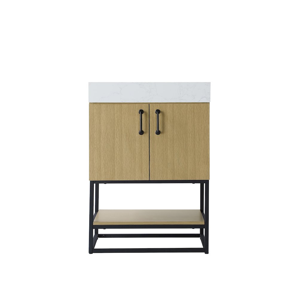 24 inch Single Bathroom Vanity in  Honey Brown. Picture 5