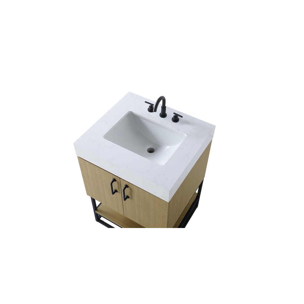 24 inch Single Bathroom Vanity in  Honey Brown. Picture 8