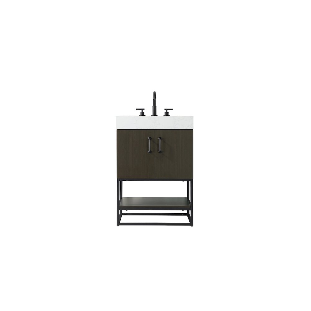 24 inch Single Bathroom Vanity in Mocha Brown. Picture 1