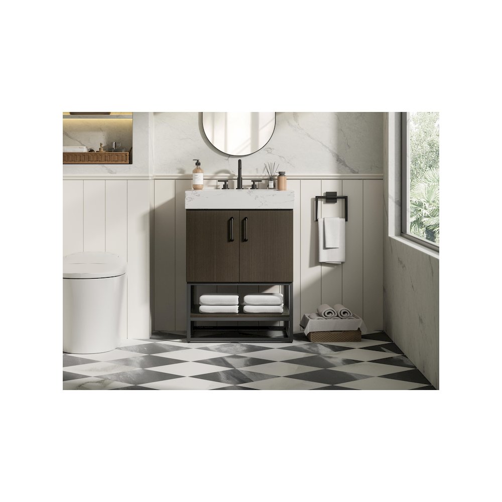 24 inch Single Bathroom Vanity in Mocha Brown. Picture 2