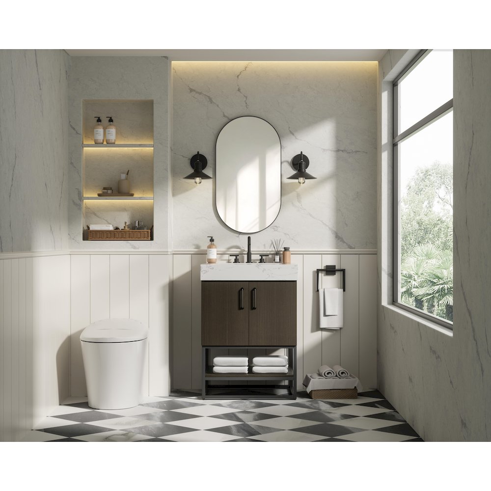 24 inch Single Bathroom Vanity in Mocha Brown. Picture 4