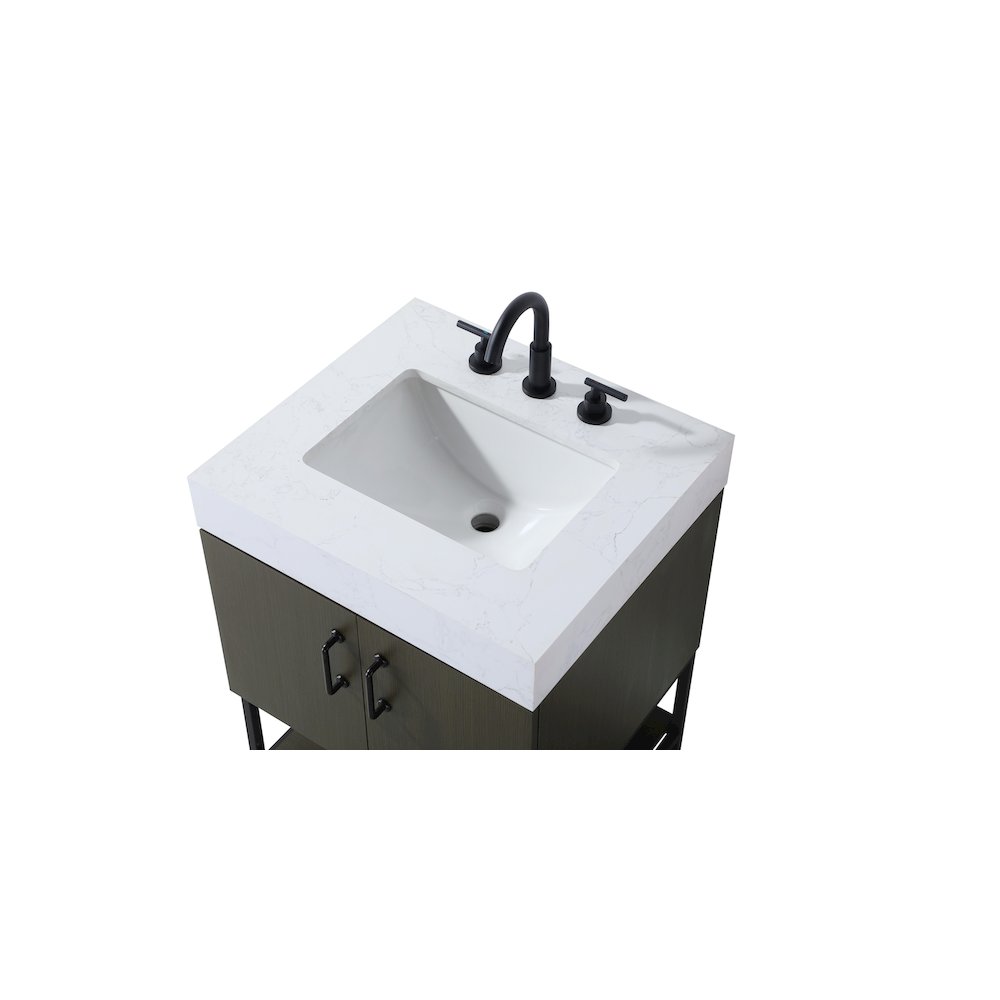 24 inch Single Bathroom Vanity in Mocha Brown. Picture 8