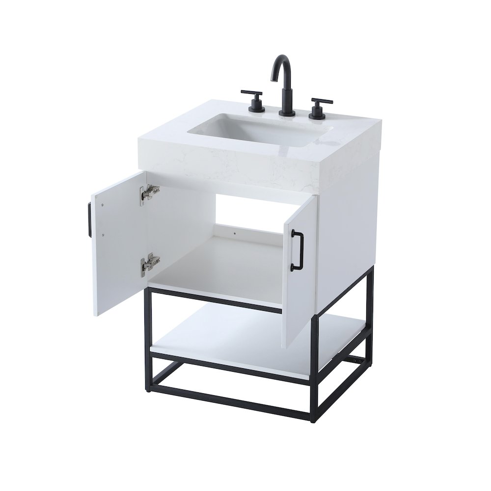 24 inch Single Bathroom Vanity in White. Picture 7