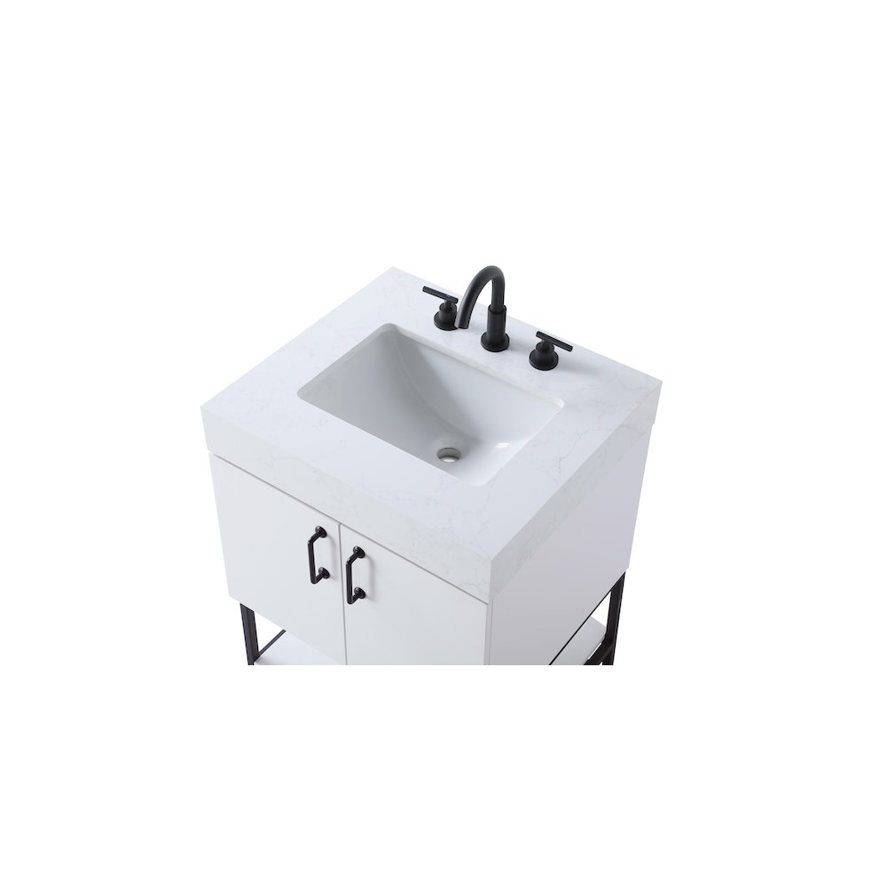 24 inch Single Bathroom Vanity in White. Picture 8