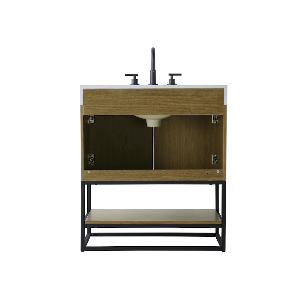 30 inch Single Bathroom Vanity in Chestnut Brown. Picture 12