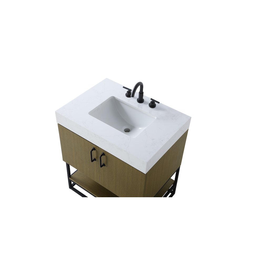 30 inch Single Bathroom Vanity in Chestnut Brown. Picture 8