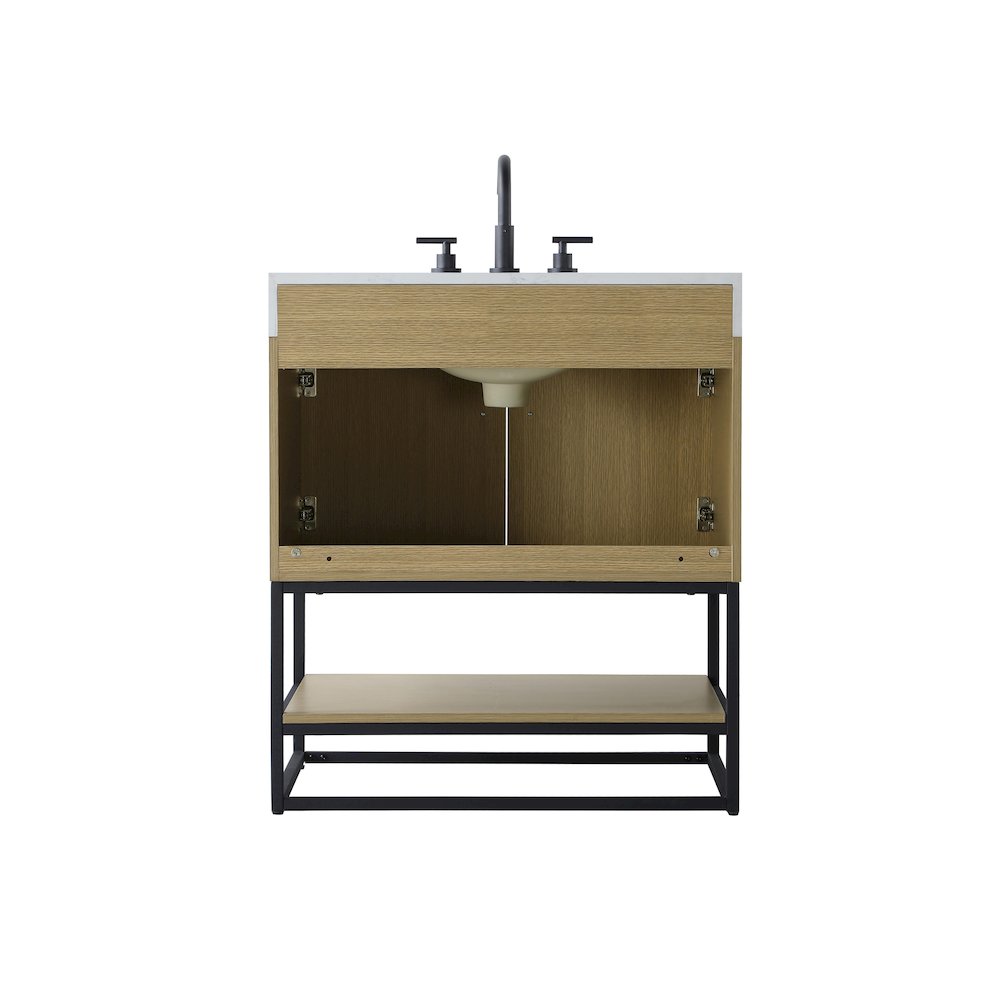 30 inch Single Bathroom Vanity in  Honey Brown. Picture 12