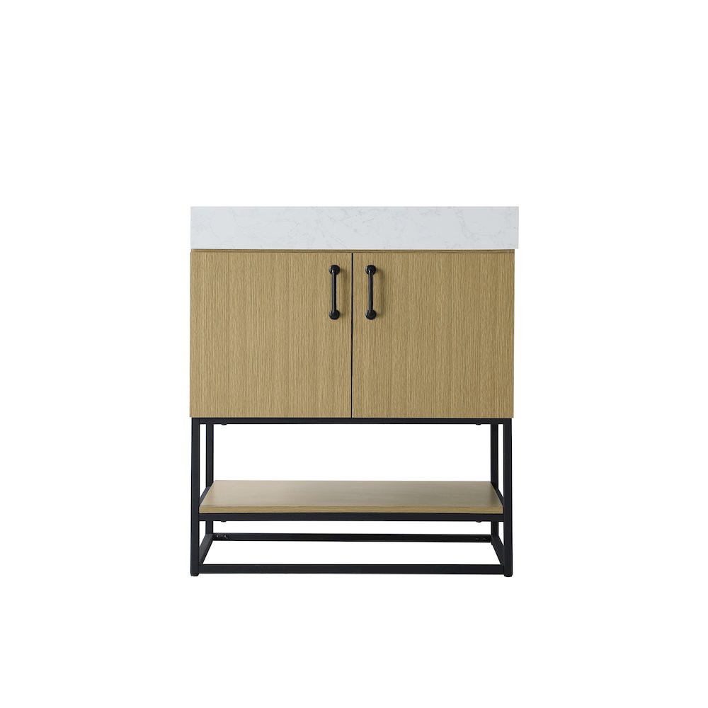 30 inch Single Bathroom Vanity in  Honey Brown. Picture 5
