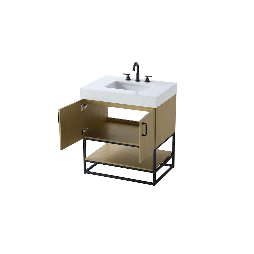 30 inch Single Bathroom Vanity in  Honey Brown. Picture 7
