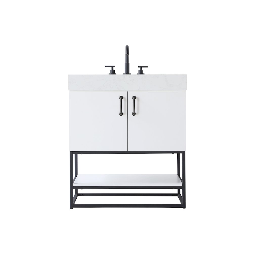 30 inch Single Bathroom Vanity in White. Picture 1