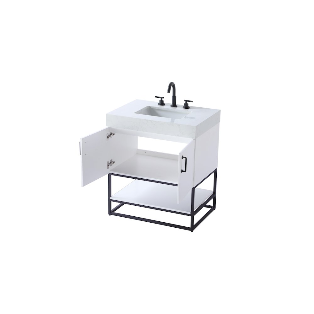 30 inch Single Bathroom Vanity in White. Picture 7