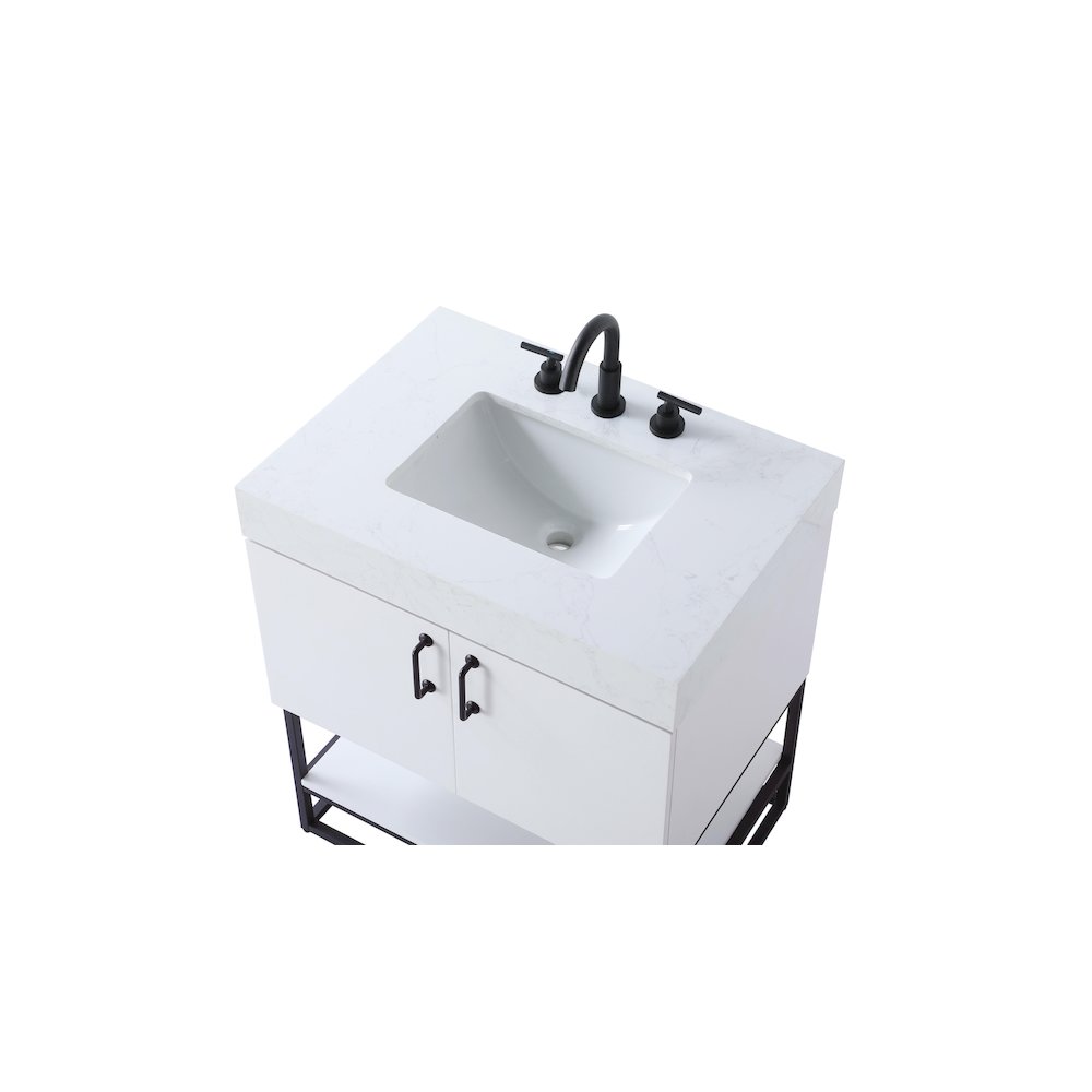 30 inch Single Bathroom Vanity in White. Picture 8
