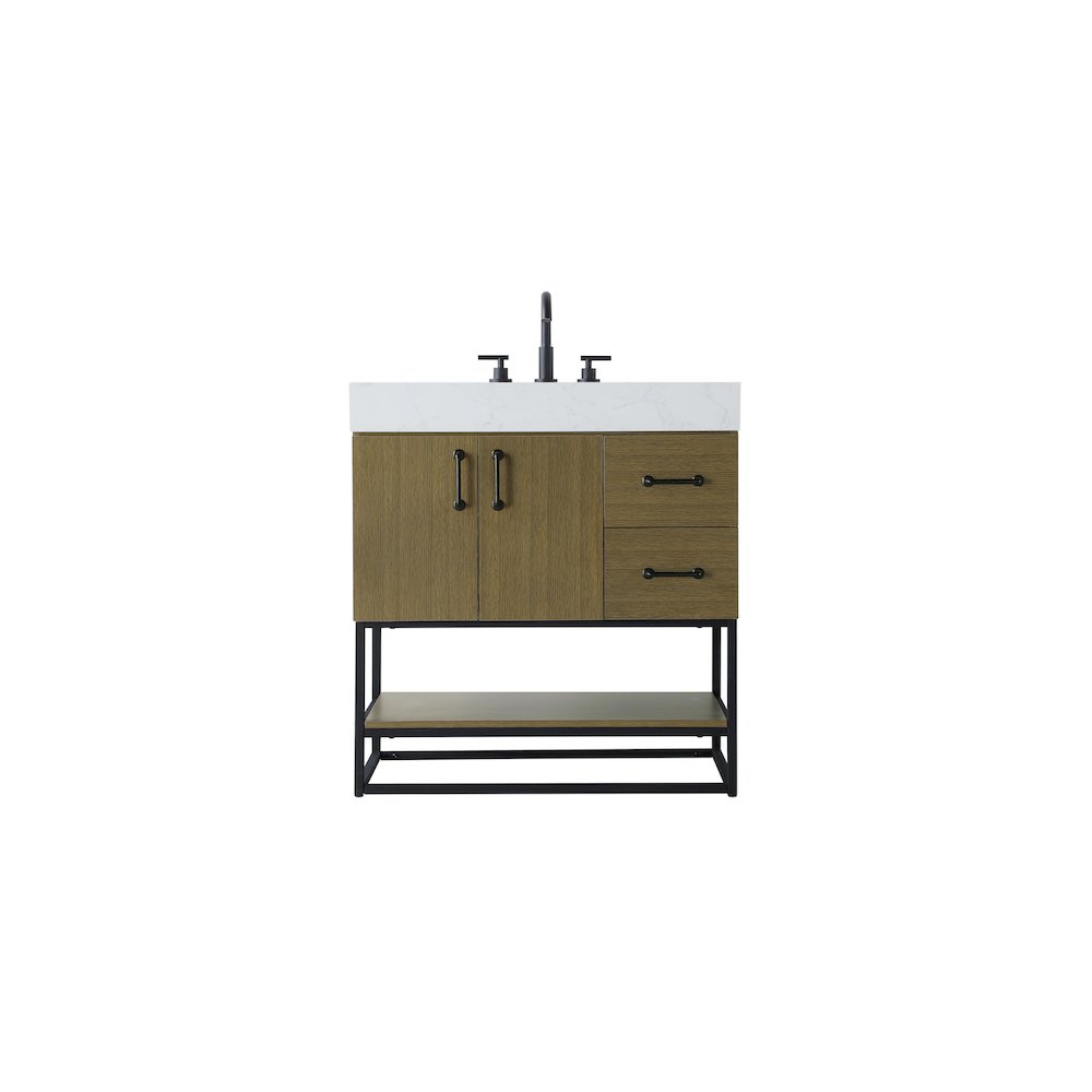32 inch Single Bathroom Vanity in Chestnut Brown. Picture 1