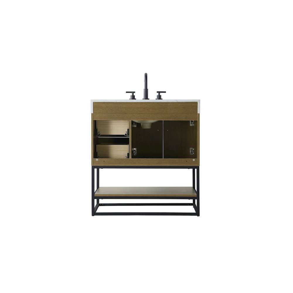 32 inch Single Bathroom Vanity in Chestnut Brown. Picture 12