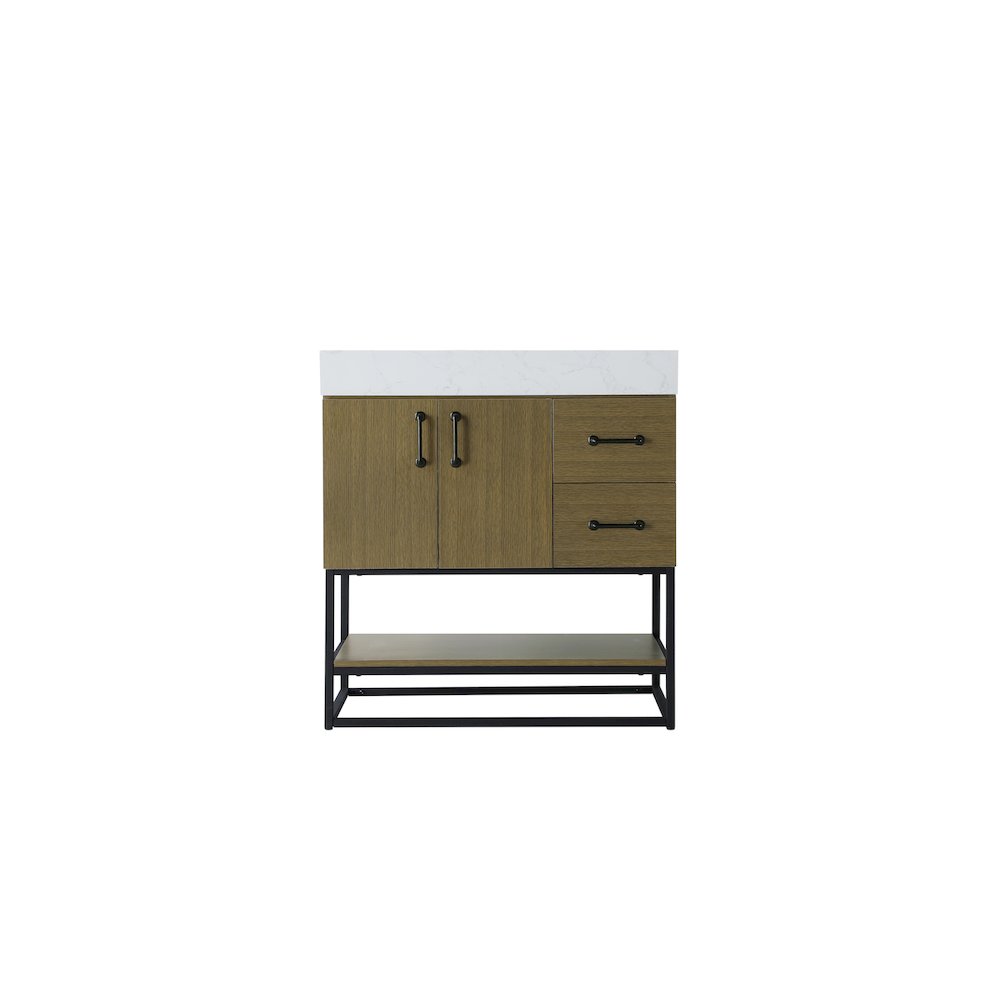 32 inch Single Bathroom Vanity in Chestnut Brown. Picture 5
