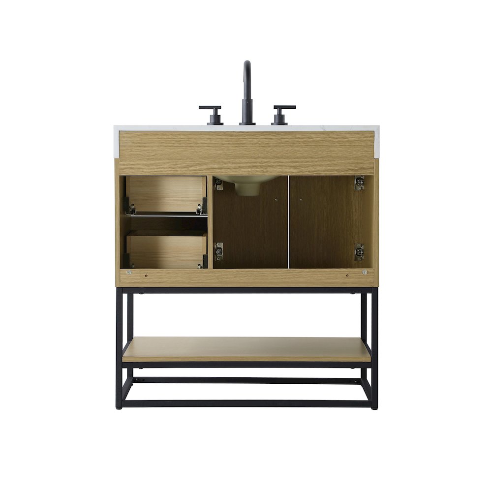 32 inch Single Bathroom Vanity in  Honey Brown. Picture 12