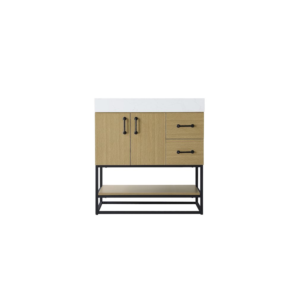 32 inch Single Bathroom Vanity in  Honey Brown. Picture 5