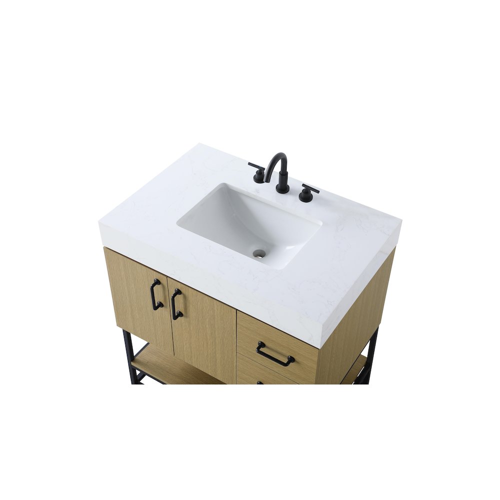 32 inch Single Bathroom Vanity in  Honey Brown. Picture 8